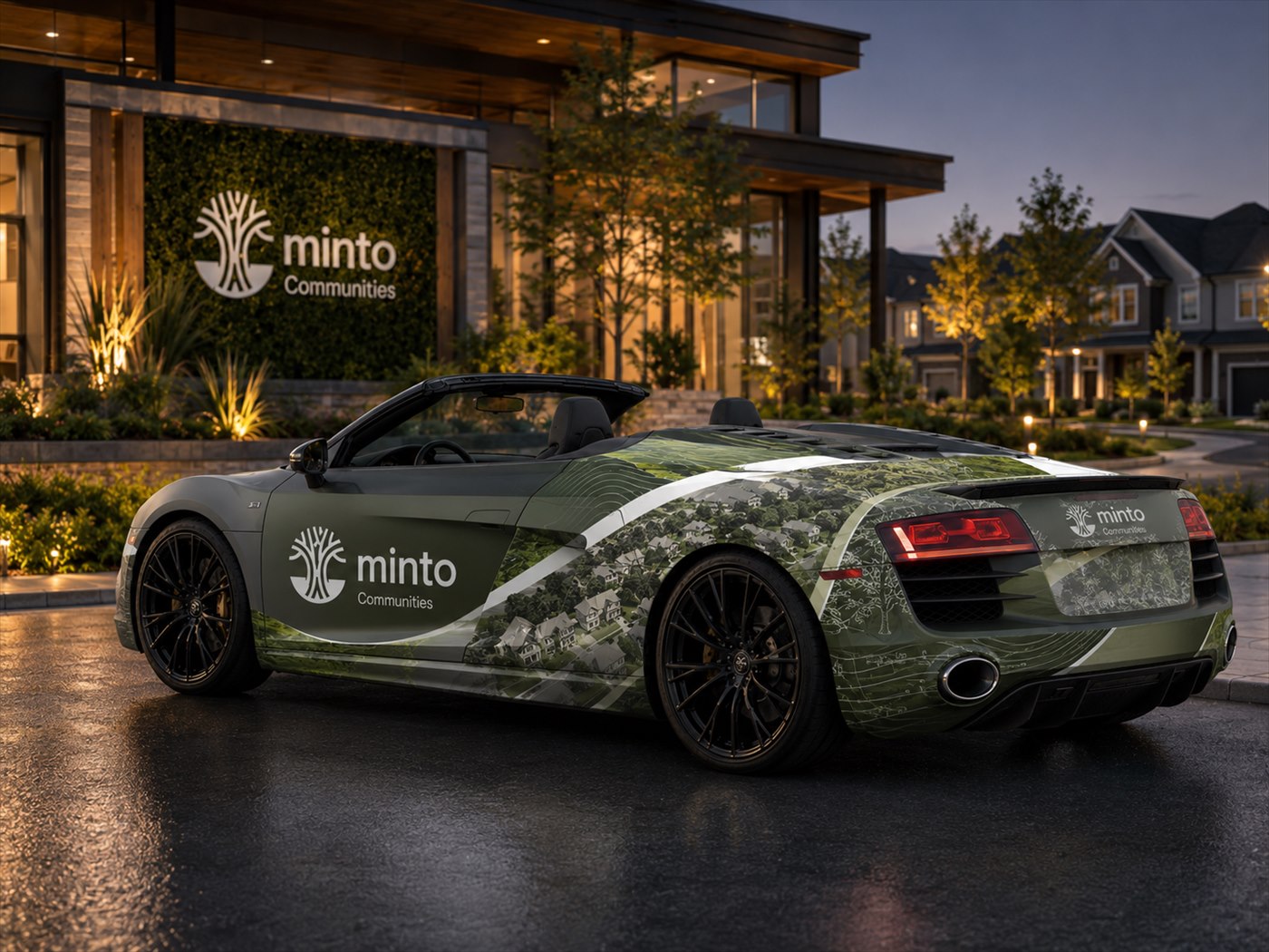Audi R8 Spyder concept wrap for a home builder community campaign